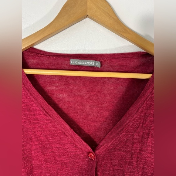 Eric Alexandre Womens Size Large Linen Blend One Button Cardigan Lightweight - Picture 2 of 7